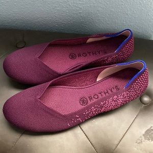 Rothy’s The Flat Fig Python Shoes size 9